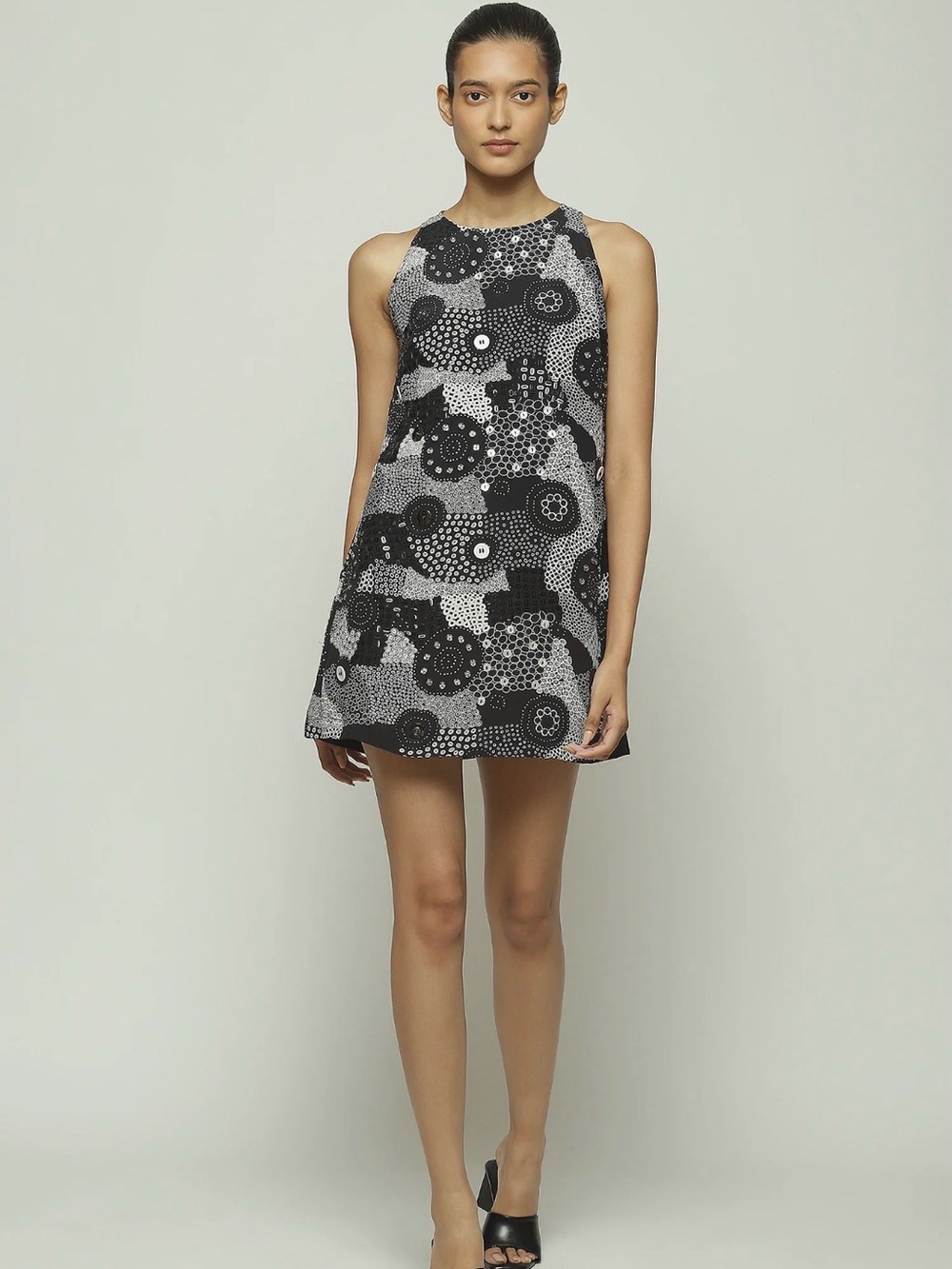 ABRAHAM & THAKORE black & white mini dress - Picture 6 of 8